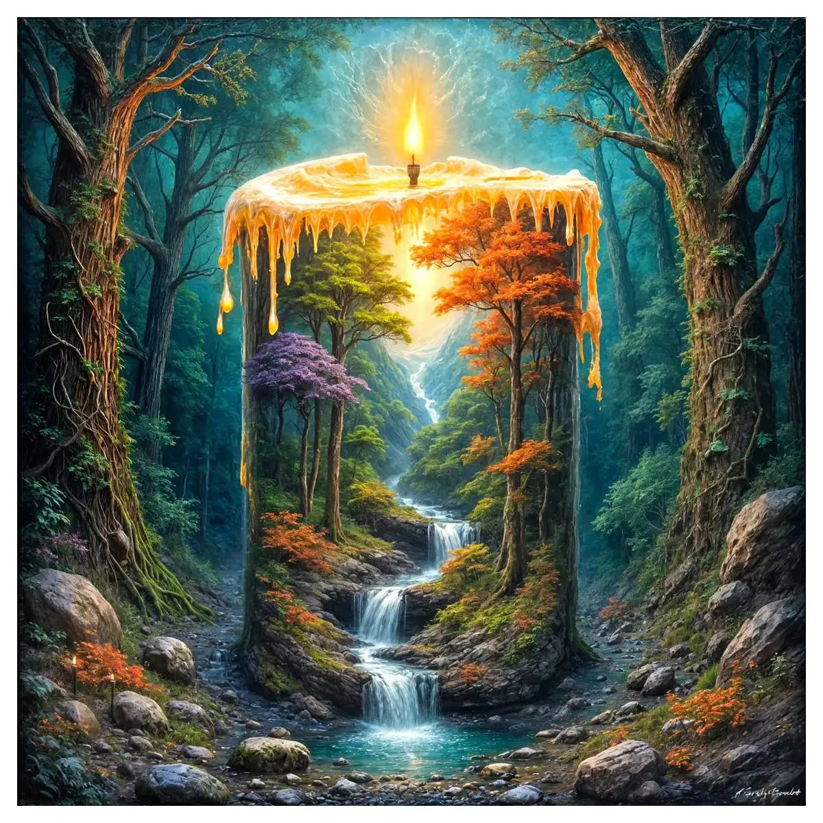 Enchanted Forest Candle Cross Stitch Kit 🕯️🌲✨🧵