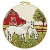 Farm Horse Embroidery Kit – Rustic Barn DIY Hand Embroidery Hoop Art Set