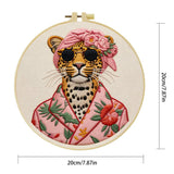 Stylish Leopard Punch Needle Wall Art – Handmade Embroidery Hoop Decor for Nursery & Cozy Rooms