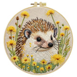 Cute Hedgehog Embroidery Kit – Woodland Animal DIY Hand Embroidery Hoop Art Set