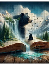 Enchanted Bear Storybook Cross Stitch Kit 🐻📖🏔️💧✨