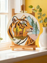 Majestic Tiger Embroidery Kit – Wildlife Forest DIY Hand Embroidery Hoop Art Set