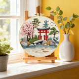 Floral Bouquet Embroidery DIY Kit – Beginner Flower Stitching Kit with Hoop & Pattern