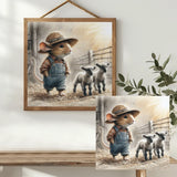 Little Farm Mouse & Lambs Cross Stitch Kit 🐭🐑🌾