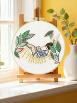 Relaxing Girl Hammock Embroidery Kit – DIY Cozy Reading Hoop Art for Beginners & Craft Lovers Kits For Stitchers