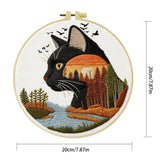 Black Cat Sunset Embroidery Kit Kits For Stitchers
