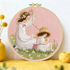 Mother & Daughter Daisy Chain Embroidery Kit – Heartwarming Floral DIY Hand Embroidery Hoop Art Set Kits For Stitchers