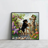 Curious Puppy and Robin Cross Stitch Kit 🐶🐦🌸🏡✨