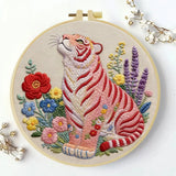 Pink Tiger Garden Embroidery Kit Kits For Stitchers