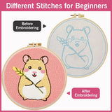 Cute Hamster Punch Needle Wall Art – Handmade Embroidery Hoop Decor for Nursery & Cozy Rooms
