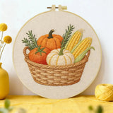 Autumn Harvest Basket Embroidery Kit Kits For Stitchers