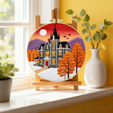 Haunted Autumn Mansion Embroidery Kit