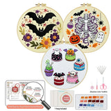 Spooky Halloween Embroidery Kit – 3 Designs Kits For Stitchers