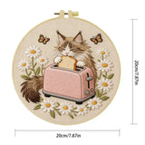 Toast-Loving Cat Embroidery Kit Kits For Stitchers