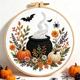 Spooky Halloween Floral Embroidery Kit – Set of 4
