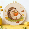 Cute Autumn Hedgehog & Pumpkin Embroidery Kit Kits For Stitchers