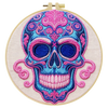 Sugar Skull Embroidery DIY Kit – Colorful Day of the Dead Beginner Stitching Kit with Hoop, Pattern & Threads