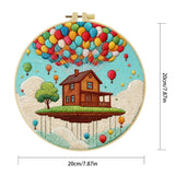 Floating House Balloon Embroidery Starter Kit – DIY Fantasy Landscape Sewing Art Set for Beginners