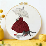 Lady in a Red Skirt Embroidery Kit