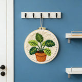 Potted Plant Punch Needle Wall Art – Handmade Embroidery Hoop Decor for Nursery & Cozy Rooms
