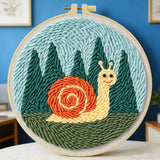 Cute Snail Punch Needle Wall Art – Handmade Embroidery Hoop Decor for Nursery & Cozy Rooms