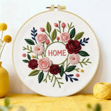 Home Sweet Home Floral Wreath Embroidery Kit Kits For Stitchers