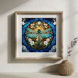 Blue Dragonfly Stained Glass Cross Stitch Kit 🦋💙