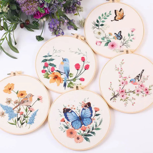 Bird & Butterfly Hand Embroidery Kit