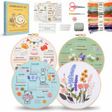 4-Piece Beginner Embroidery Learning Kit Kits For Stitchers