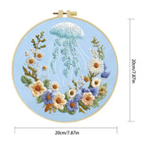 Moonlit Jellyfish Floral Embroidery Kit 🌊🪼🌼 Kits For Stitchers