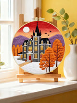 Haunted Autumn Mansion Embroidery Kit