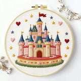 Fairytale Princess Castle Embroidery Kit – Magical Kingdom DIY Hand Embroidery Hoop Art Set Kits For Stitchers