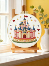 Fairytale Princess Castle Embroidery Kit – Magical Kingdom DIY Hand Embroidery Hoop Art Set Kits For Stitchers