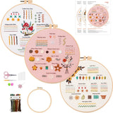 3-Piece Beginner Embroidery Practice Kit Kits For Stitchers