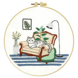Cozy Cat Armchair Embroidery Kit Kits For Stitchers