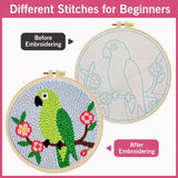 Cute Parrot Punch Needle Wall Art – Handmade Embroidery Hoop Decor for Nursery & Cozy Rooms